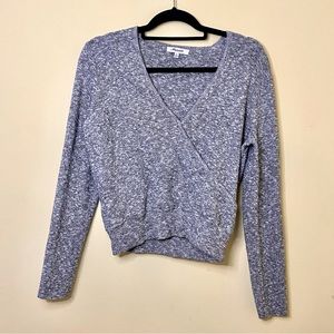 Madewell Heather Gray Wrap-Style Long Sleeve Top